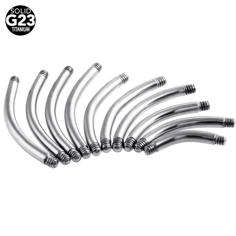 Belly Bar Titanium - 50Pcs/lot G23 Titanium Eyebrow Navel Ring