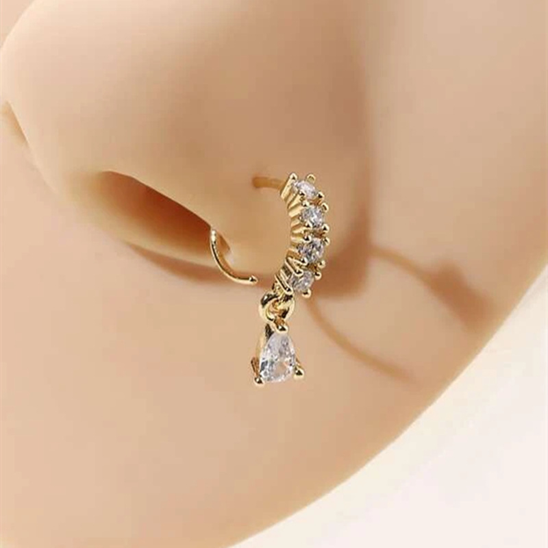 Helix Cartilage Ring - Crystal Zircon Decor Nose Ring Hoop