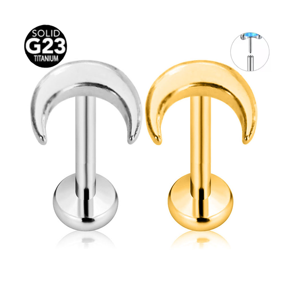 Body Jewelry Threadless - ASTM F136 G23 Titanium Shiny Crescent