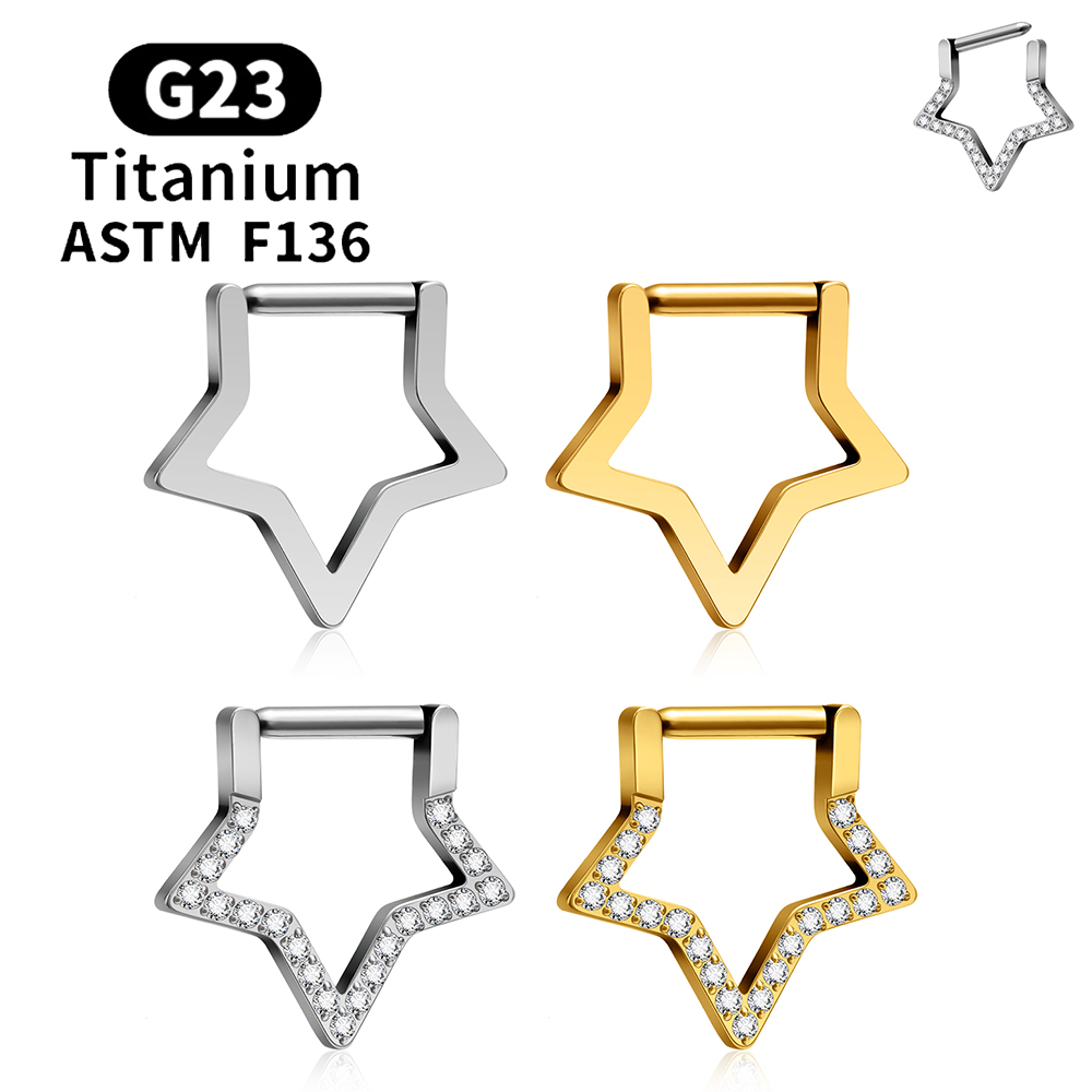 Helix Cartilage Ring - ASTM F136 G23 Titanium Geometric Star