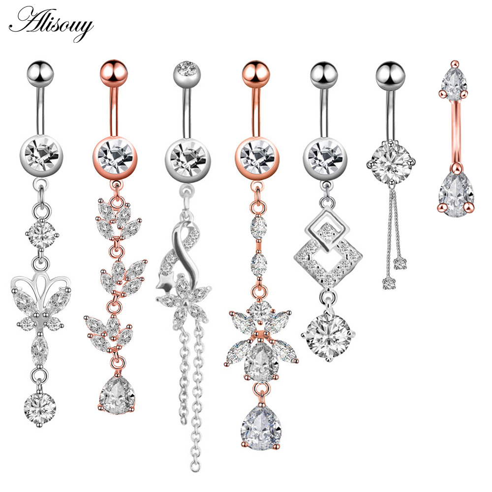 Belly Bar Titanium - 1pc New Zircon Fashion Surgical Stainless