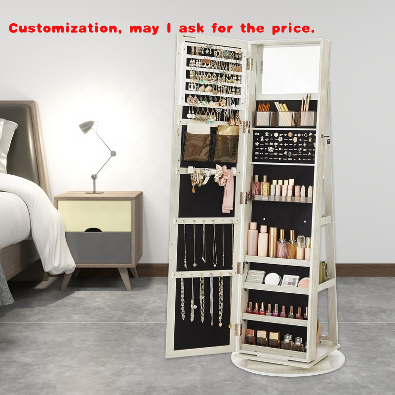 Body Jewelry Jewelry Box - custom.Freestanding Full Body Mirror 360 Rotating
