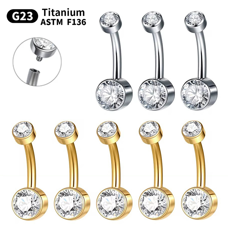 Belly Bar Titanium - 5/10Pcs Titanium Belly Button Ring 14G