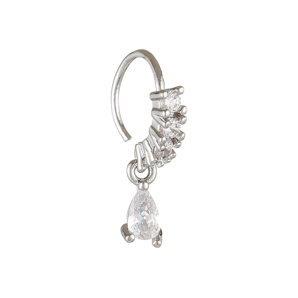 Crystal Zircon Decor Nose Ring - Helix Cartilage Ring ulasan dan harga