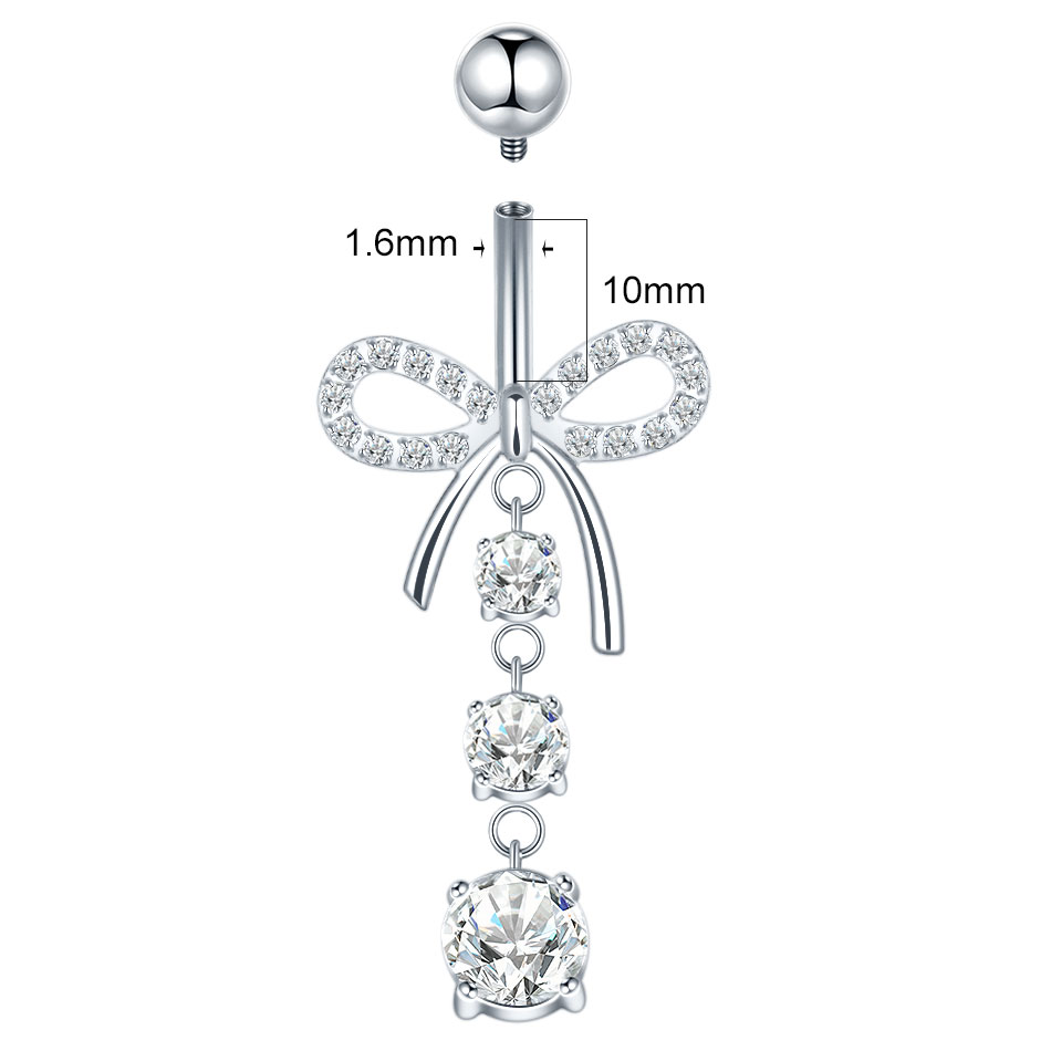 1/5PCS Titanium Crystal Zircon - Belly Bar Titanium ulasan dan harga