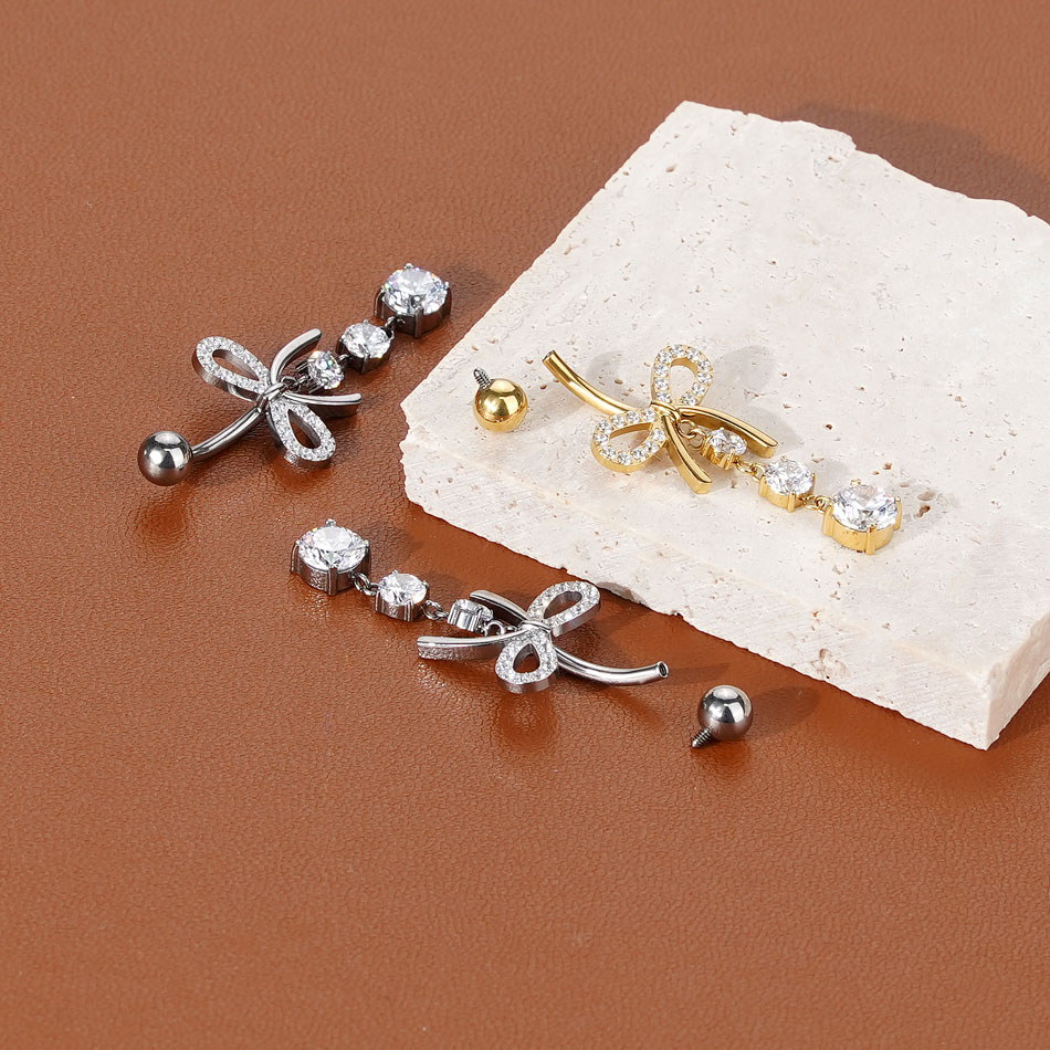 1/5PCS Titanium Crystal Zircon - Belly Bar Titanium ulasan dan harga