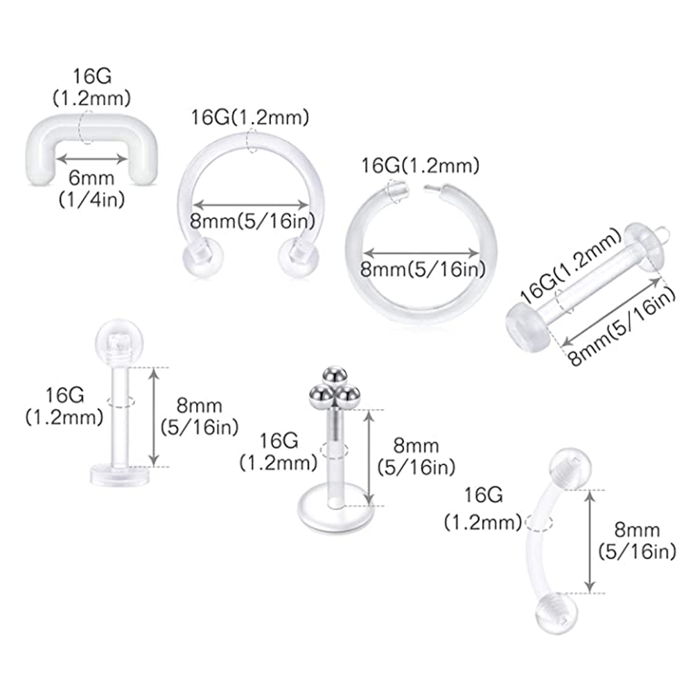 Clear Flexible Forwards Helix  - Helix Cartilage Ring ulasan dan harga