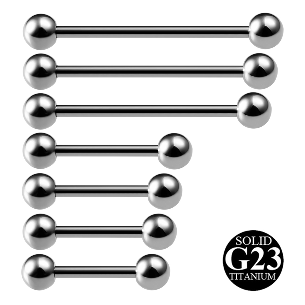 2PCS G23 Titanium Tongue Pierc - Body Jewelry Industrial ulasan dan harga
