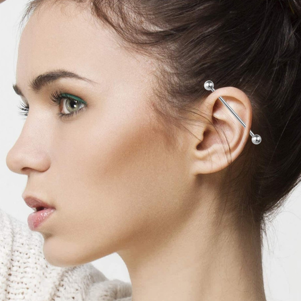 2PCS G23 Titanium Tongue Pierc - Body Jewelry Industrial ulasan dan harga
