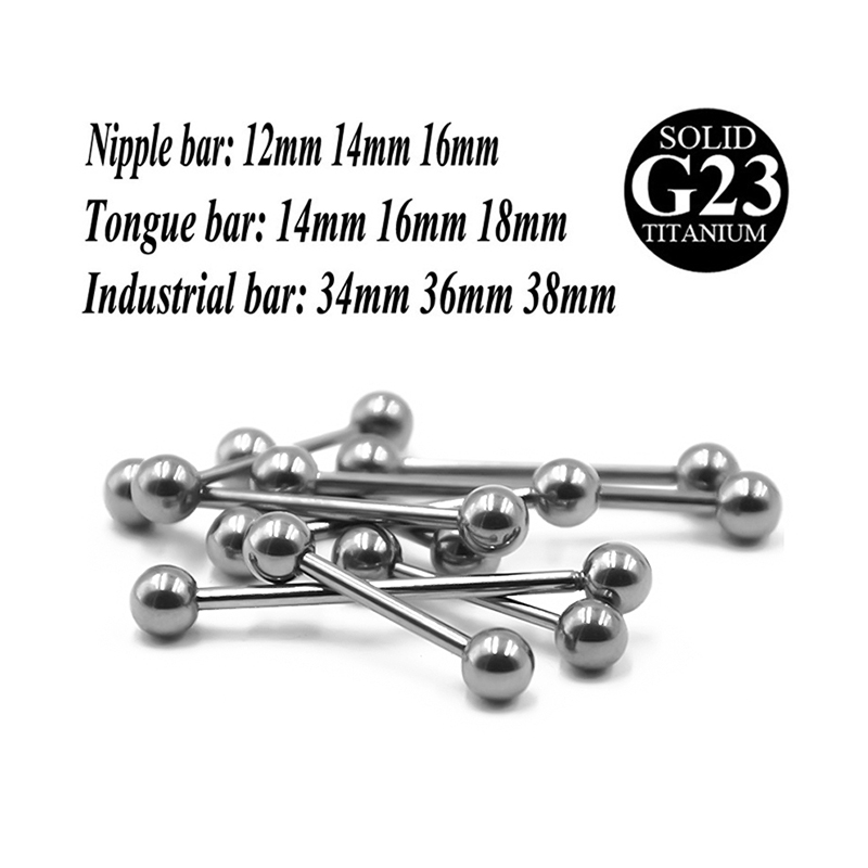 2PCS G23 Titanium Tongue Pierc - Body Jewelry Industrial ulasan dan harga
