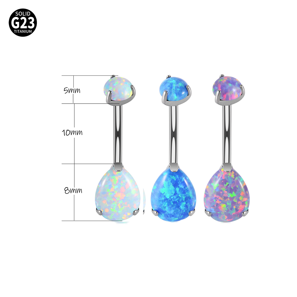 1PC G23 Titanium Zircon Belly  - Belly Bar Titanium ulasan dan harga