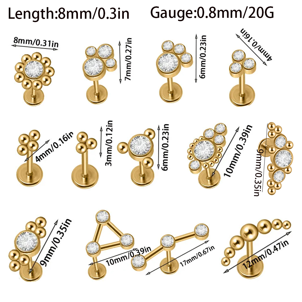 1PC Stainless Steel Gold Plate - Body Jewelry Threadless ulasan dan harga