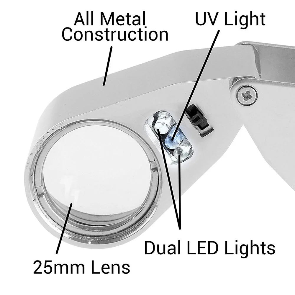 40X Illuminated Jeweler Loupe  - Body Jewelry Repair ulasan dan harga