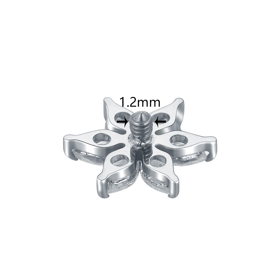 1/5PCS Titanium Crystal Flower - Belly Bar Titanium ulasan dan harga
