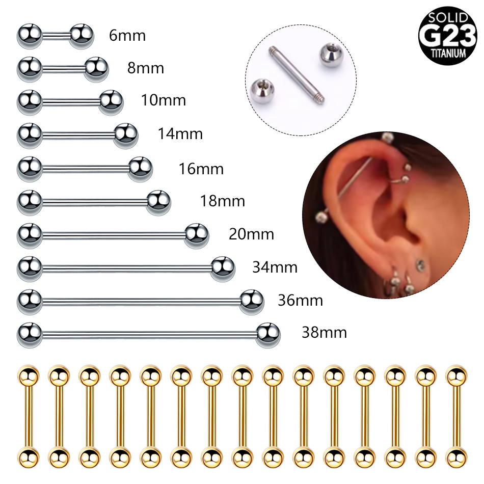 1/5PCS Titanium External Threa - Body Jewelry Industrial ulasan dan harga