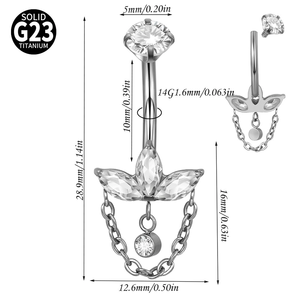 14G Titanium Belly Button Ring - Belly Bar Titanium ulasan dan harga