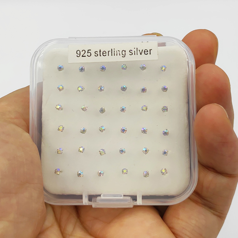 925 Sterling silver nose stud  - Body Jewelry Jewelry Box ulasan dan harga