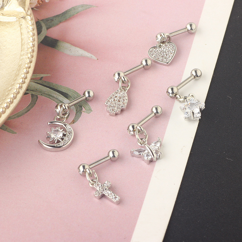 (.) Zircon Earrings Helix Ear  - Helix Cartilage Ring ulasan dan harga