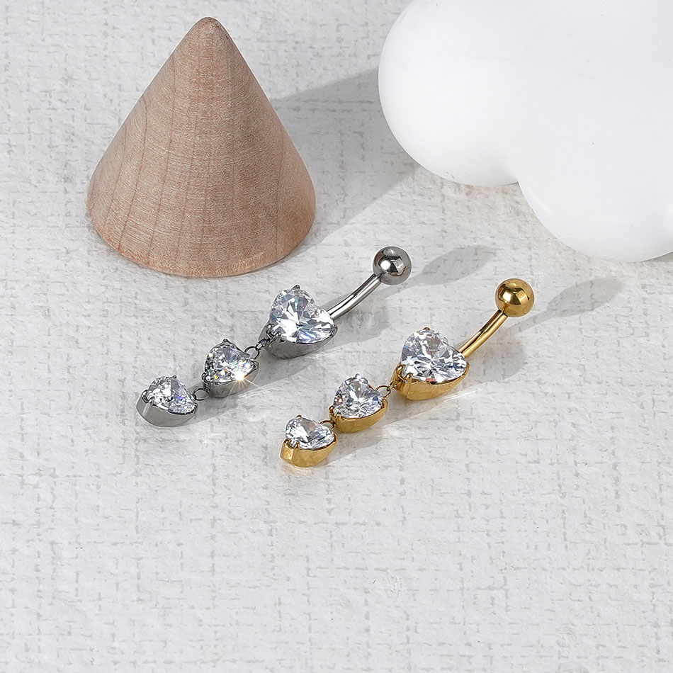 1/5PCS Titanium 14G Heart CZ G - Belly Bar Titanium ulasan dan harga