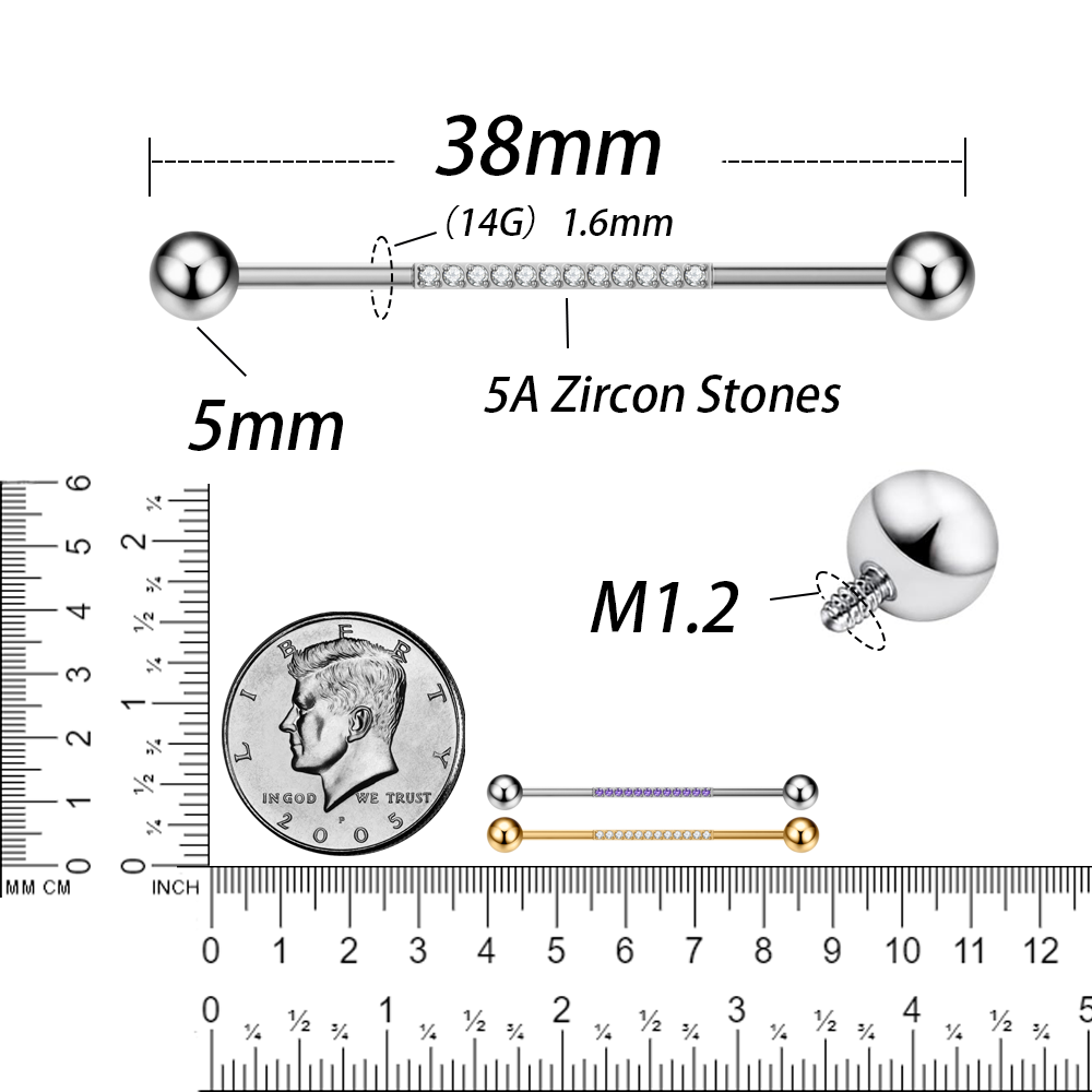 G23 Titanium Body Piercing Jew - Body Jewelry Industrial ulasan dan harga