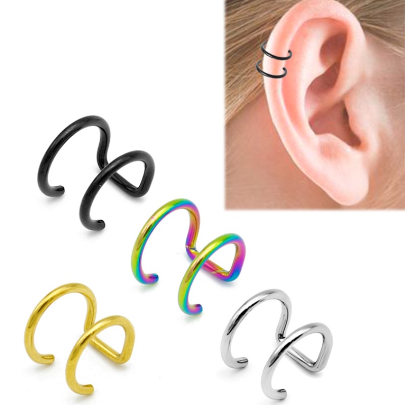 2Pcs 316L Stainless Steel Clip - Helix Cartilage Ring ulasan dan harga