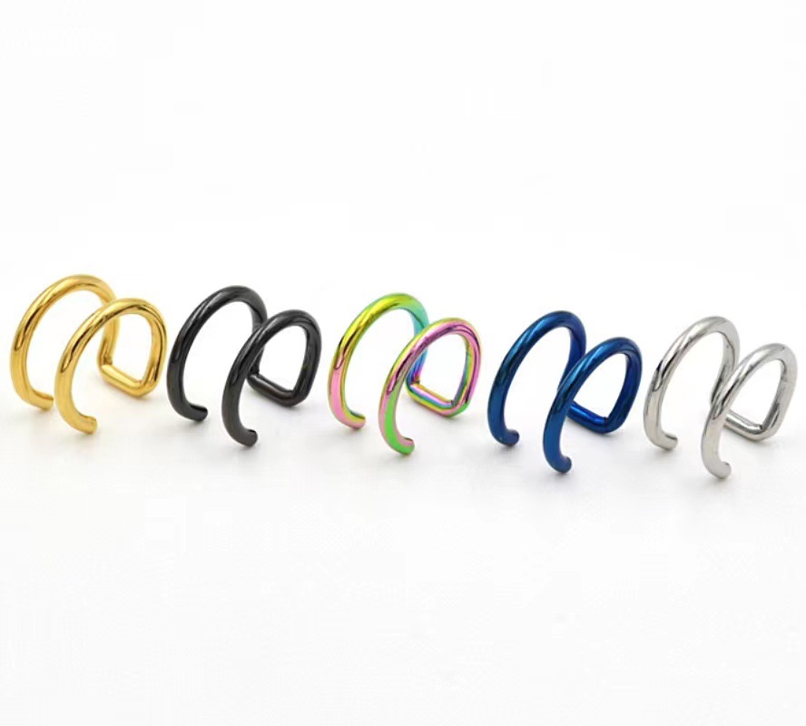 2Pcs 316L Stainless Steel Clip - Helix Cartilage Ring ulasan dan harga