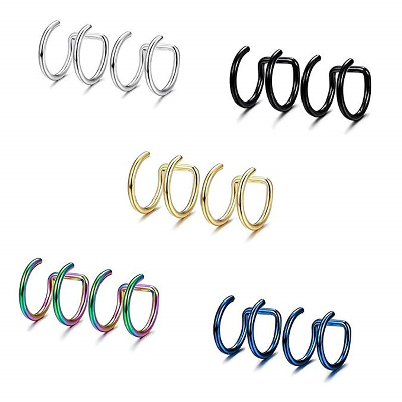 2Pcs 316L Stainless Steel Clip - Helix Cartilage Ring ulasan dan harga
