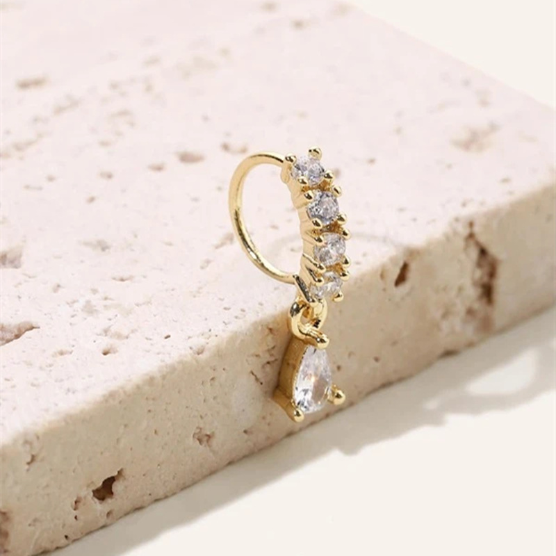 Crystal Zircon Decor Nose Ring - Helix Cartilage Ring ulasan dan harga
