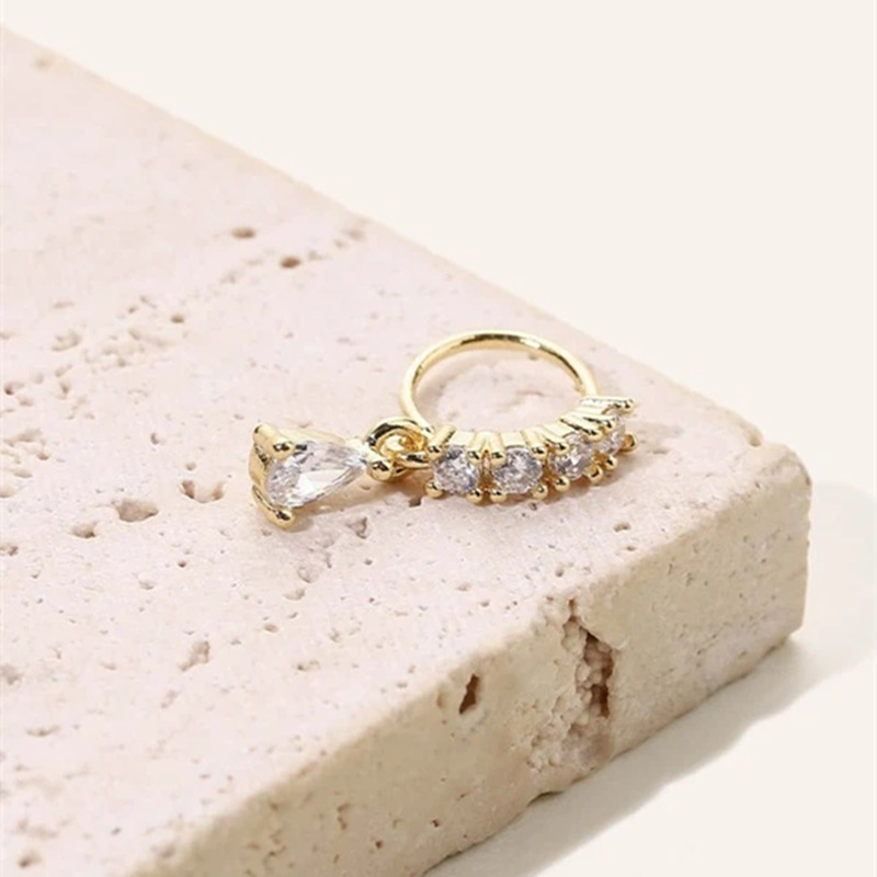 Crystal Zircon Decor Nose Ring - Helix Cartilage Ring ulasan dan harga