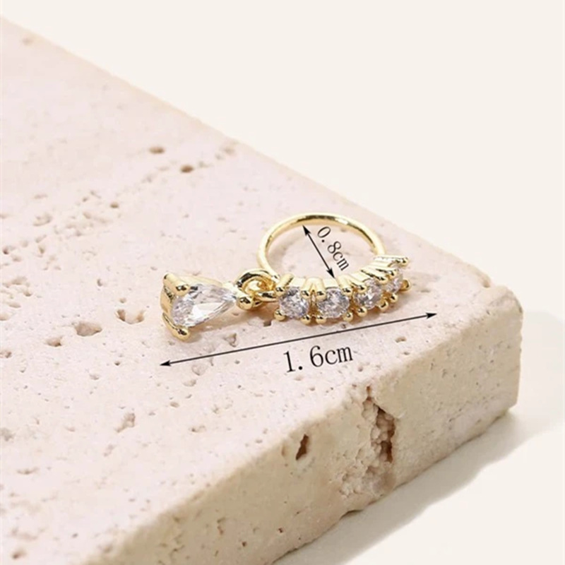 Crystal Zircon Decor Nose Ring - Helix Cartilage Ring ulasan dan harga