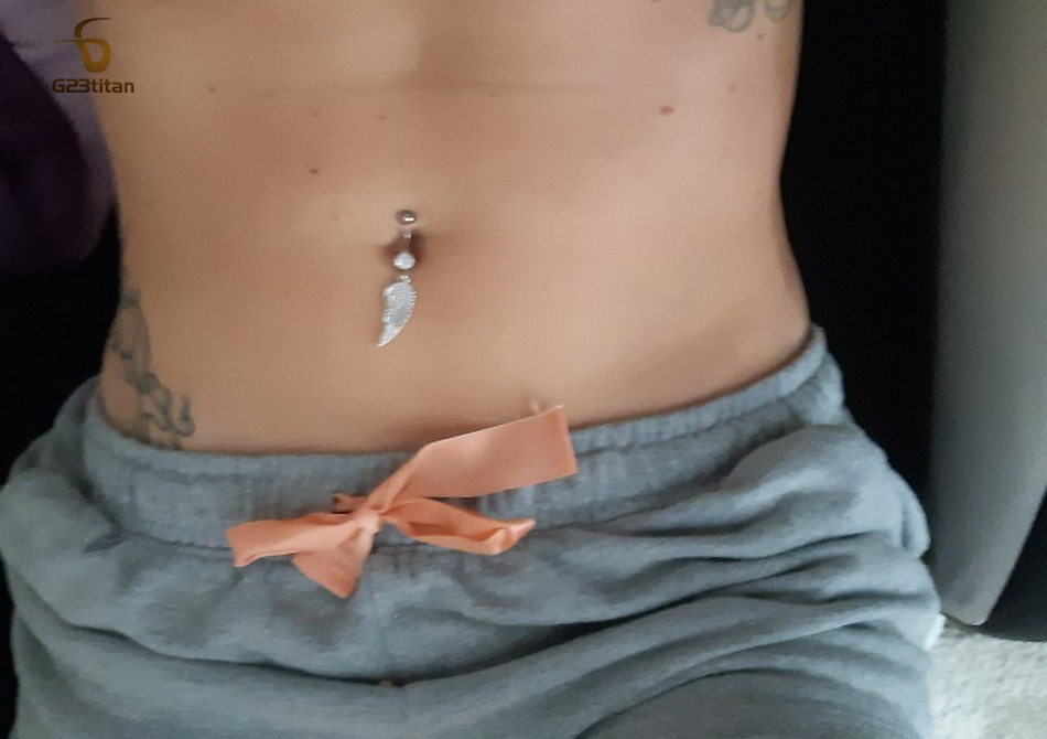 14G Titanium Barbell Belly But - Belly Bar Titanium ulasan dan harga