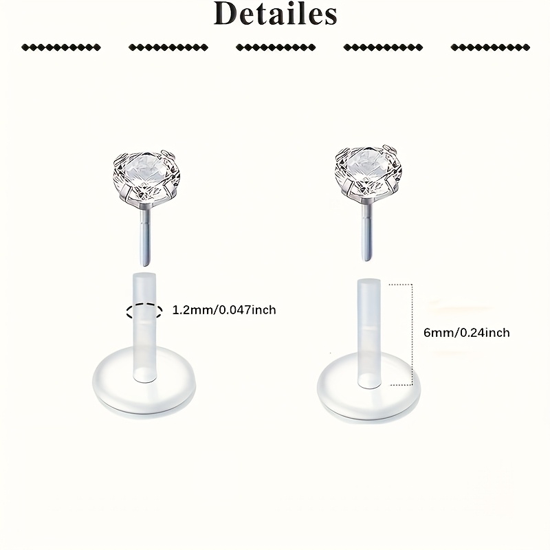 9pc Clear Lip Rings Studs Plas - Helix Cartilage Ring ulasan dan harga