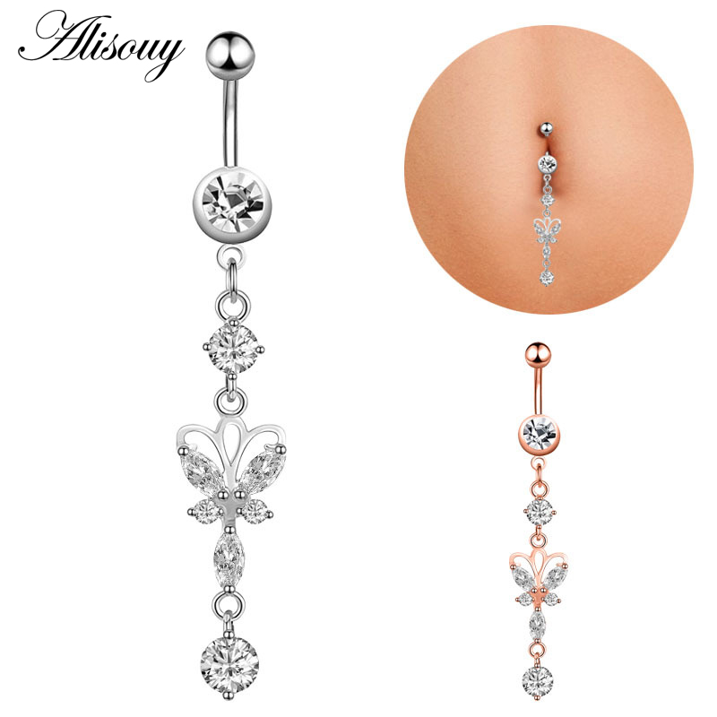 1pc New Zircon Fashion Surgica - Belly Bar Titanium ulasan dan harga