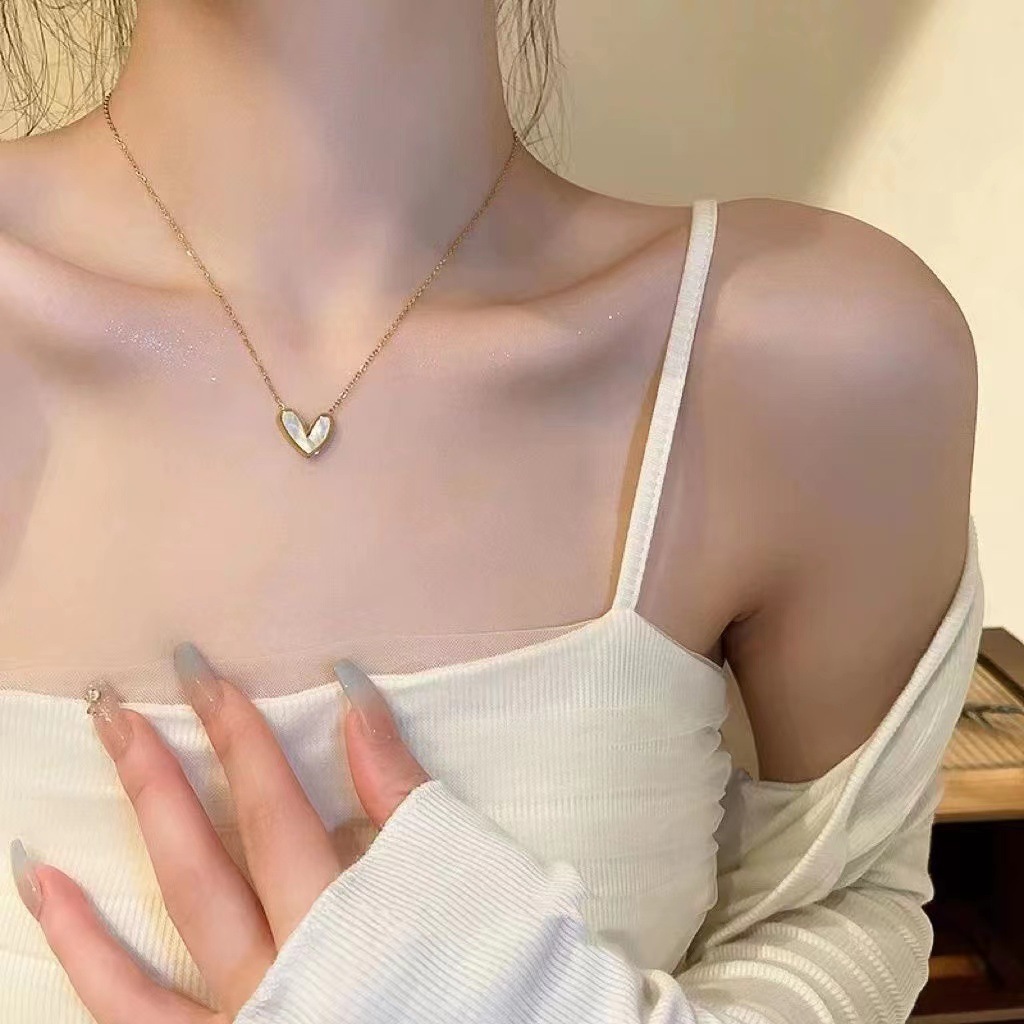 Ins Style Golden Heart Necklac - Body Jewelry Affordable ulasan dan harga