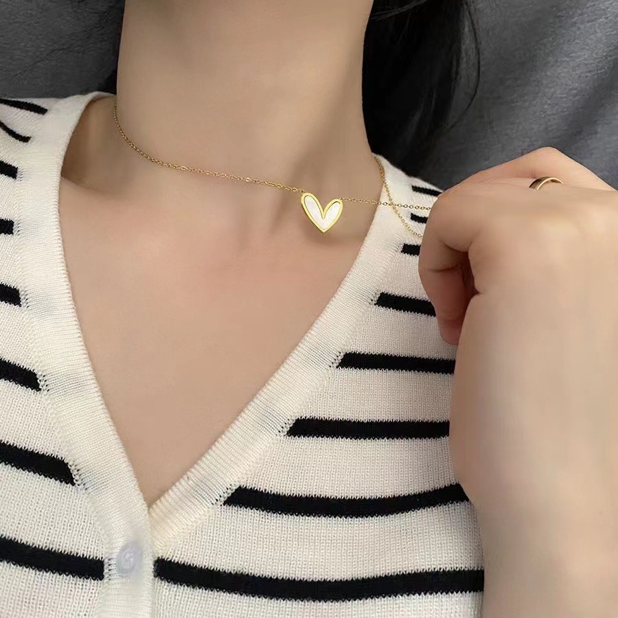 Ins Style Golden Heart Necklac - Body Jewelry Affordable ulasan dan harga
