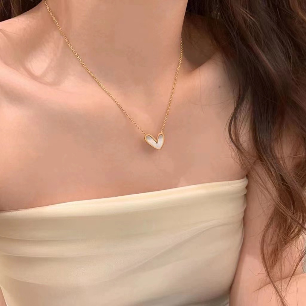 Ins Style Golden Heart Necklac - Body Jewelry Affordable ulasan dan harga