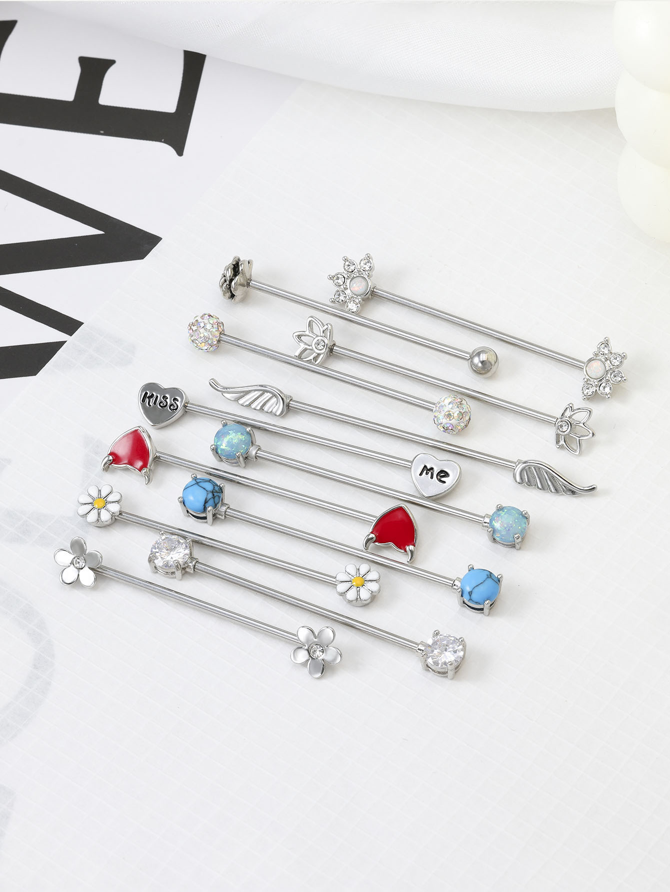 16G Arrows Hearts Industrial B - Body Jewelry Industrial ulasan dan harga