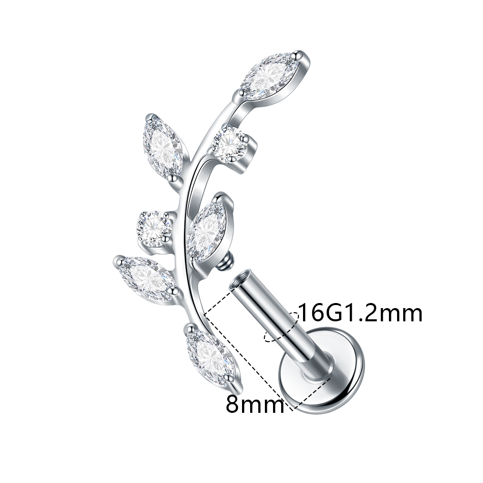 1/5PCS Titanium Leaf Ear Tragu - Helix Cartilage Ring ulasan dan harga