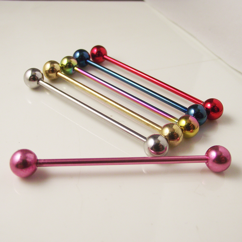 2 Pieces 14G 1.6mm Tongue Ring - Body Jewelry Industrial ulasan dan harga