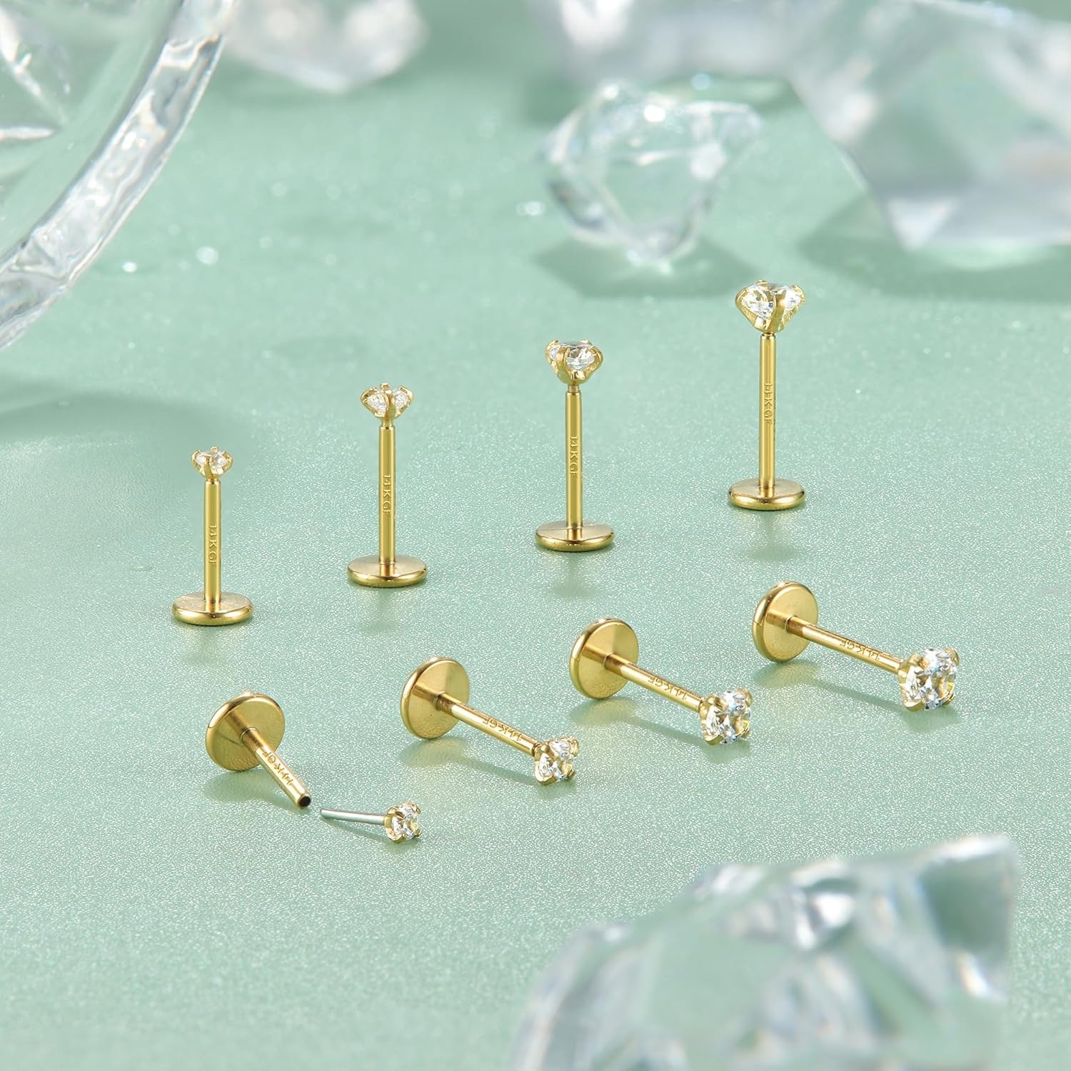 14K Gold Plated Threadless Nos - Body Jewelry Threadless ulasan dan harga