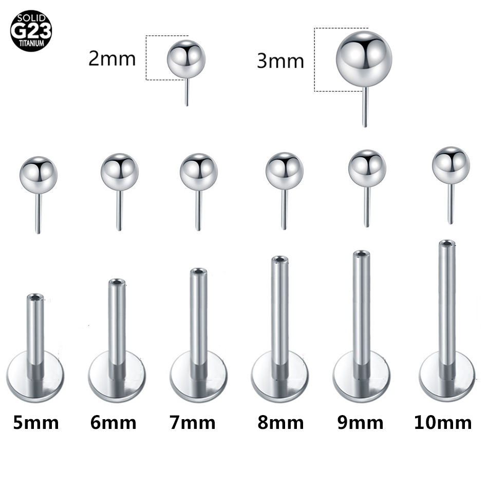 1/10pcs Titanium Push-in Balls - Body Jewelry Threadless ulasan dan harga