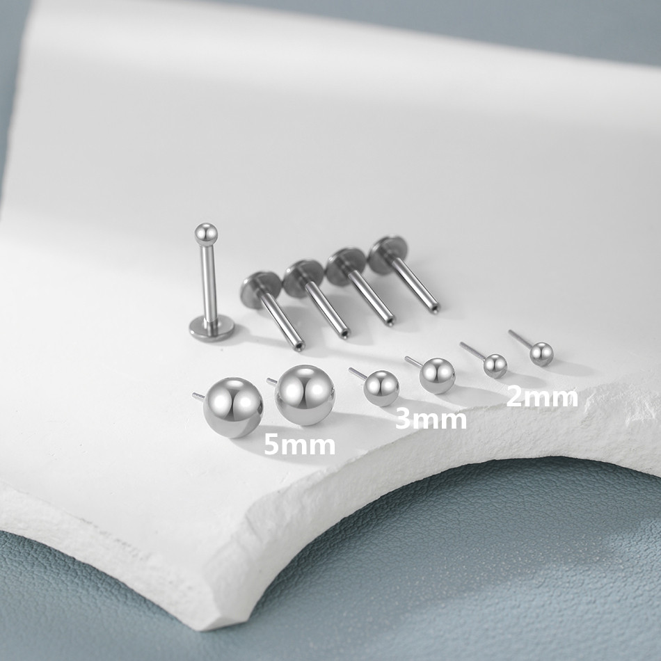 1/10pcs Titanium Push-in Balls - Body Jewelry Threadless ulasan dan harga