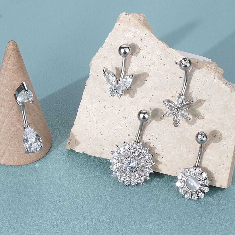 1Pc Stainless Steel Belly Butt - Belly Bar Titanium ulasan dan harga