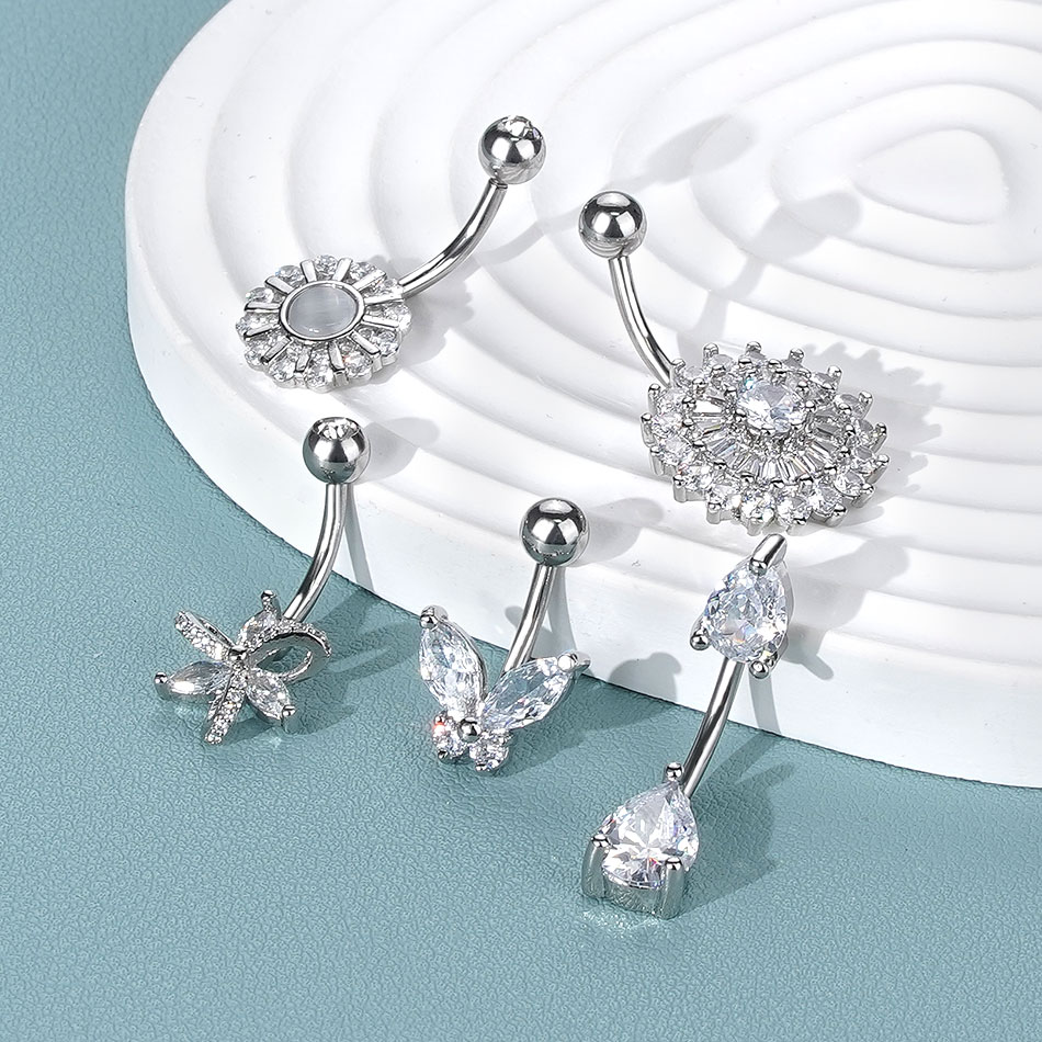 1Pc Stainless Steel Belly Butt - Belly Bar Titanium ulasan dan harga
