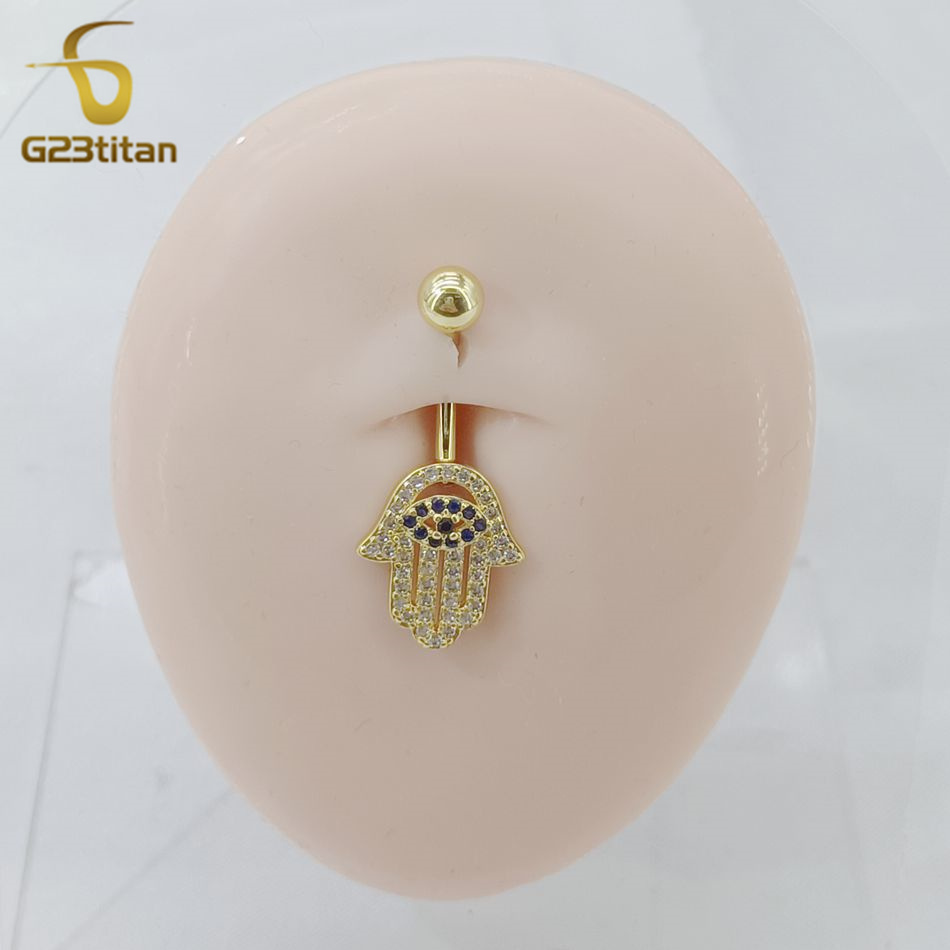 Bohemia Turkish Hamsa Hand Wit - Belly Bar Titanium ulasan dan harga