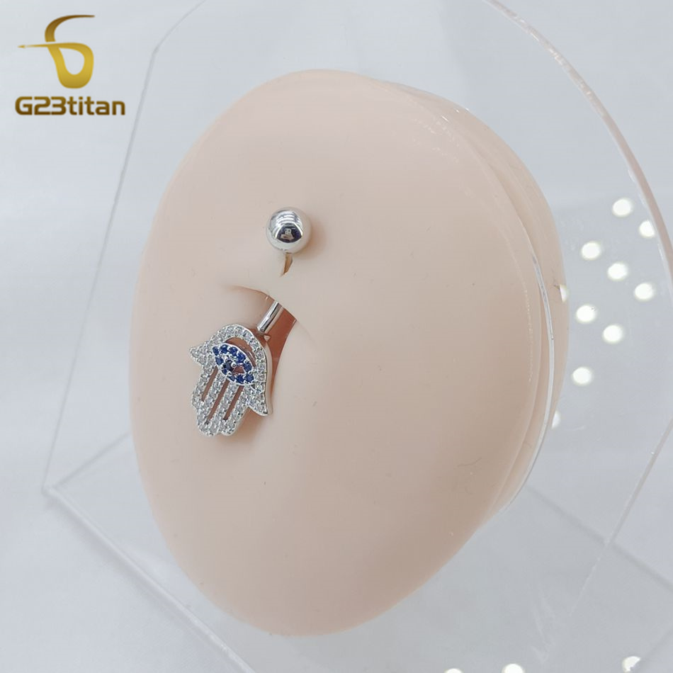 Bohemia Turkish Hamsa Hand Wit - Belly Bar Titanium ulasan dan harga