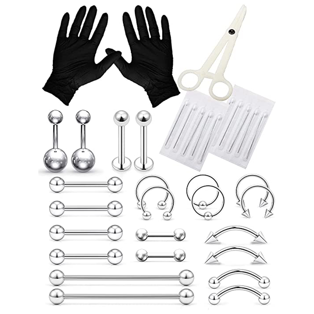 Piercing Kit Stainless Steel E - Body Jewelry Industrial ulasan dan harga