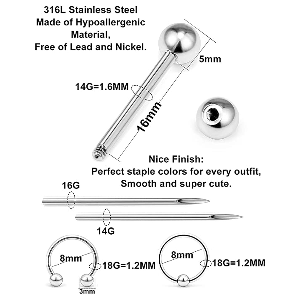 Piercing Kit Stainless Steel E - Body Jewelry Industrial ulasan dan harga