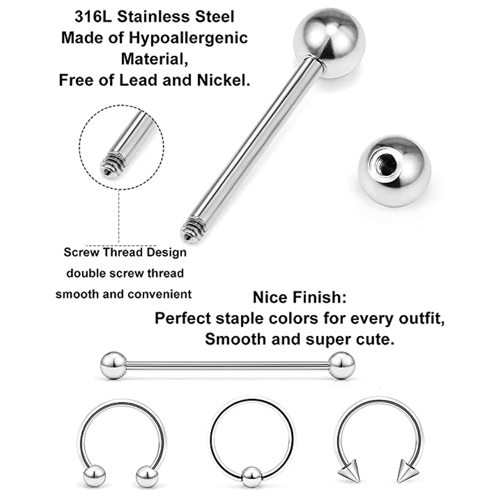 Piercing Kit Stainless Steel E - Body Jewelry Industrial ulasan dan harga