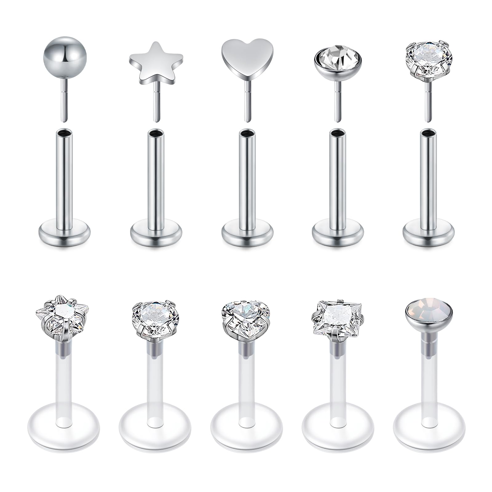 16G Push In Threadless Flat Ba - Body Jewelry Threadless ulasan dan harga